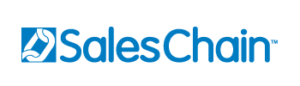 SalesChain blue and white logo